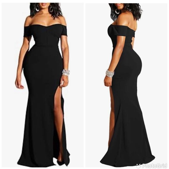 New Elegant Front Slit Formal Party Long Mermaid Dress - Picture 1 of 14